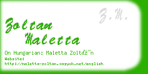 zoltan maletta business card